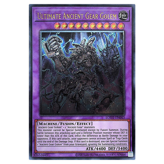 Yu-Gi-Oh! - Light of Destruction (2024 Reprint) - Ultimate Ancient Gear Golem (Ultimate Rare) LODT-EN043a