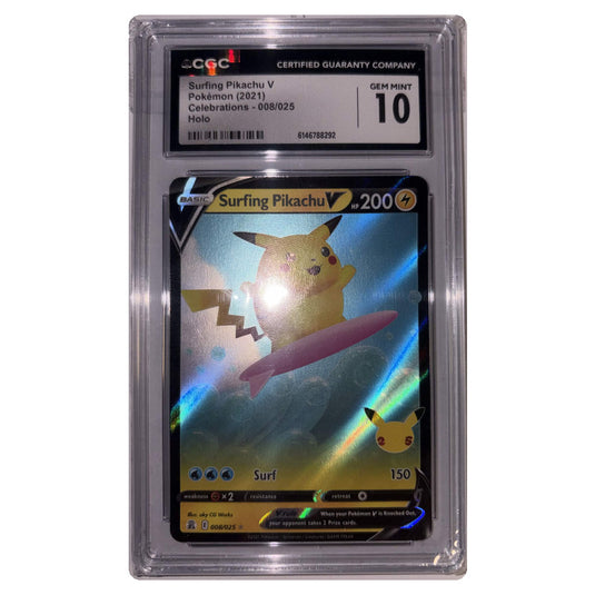 Pokemon - Celebrations  - Surfing Pikachu V 008/025 - CGC 10 GEM MINT