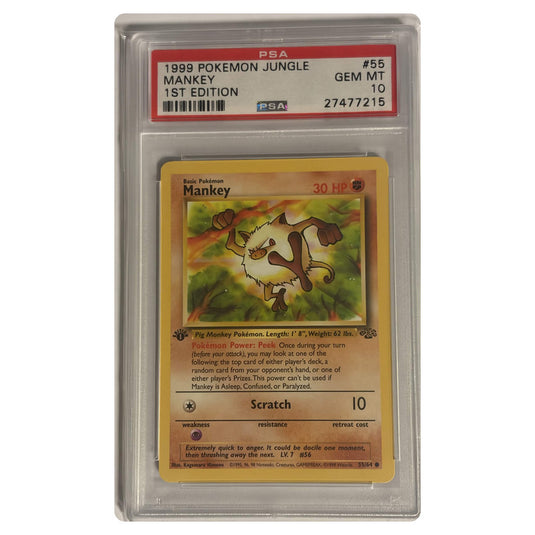 Pokemon - Jungle - Mankey 55/66 - 1st Edition - PSA 10 GEM MINT