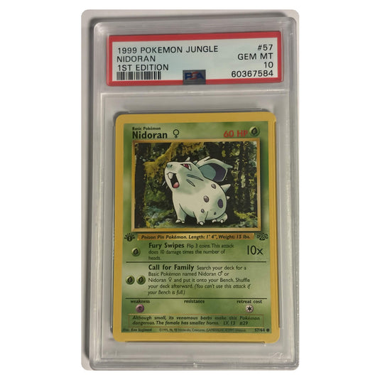 Pokemon - Jungle - Nidoran Female 57/64 - 1st Edition - PSA 10 GEM MINT