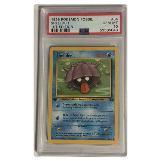 Pokemon - Fossil - Shelder 54/62 - 1st Edition - PSA  10 GEM MINT