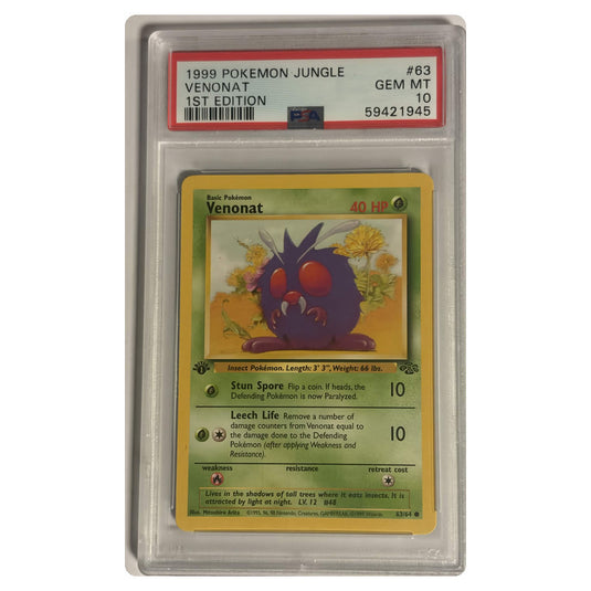 Pokemon - Jungle - Venonat 63/64 - 1st Edition - PSA 10 GEM MINT