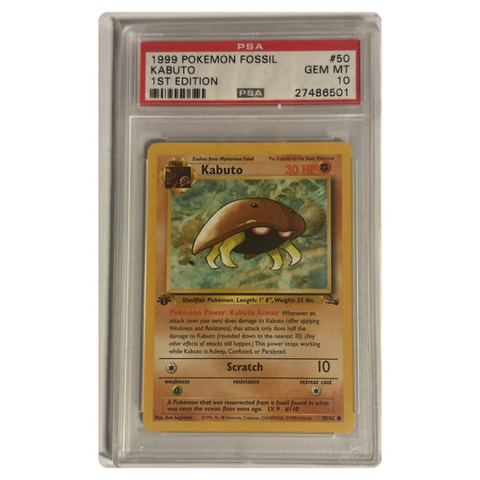 Pokemon - Fossil - Kabuto 50/62 - 1st Edition - PSA 10 GEM MINT