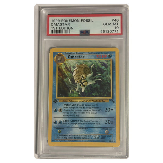 Pokemon - Fossil - Omastar 40/62 - 1st Edition - PSA 10 GEM MINT