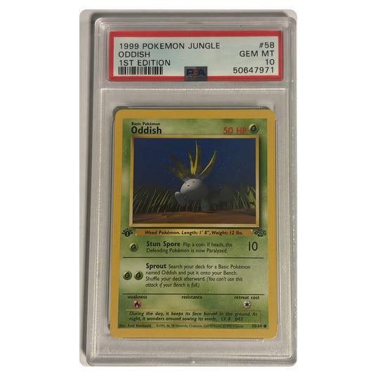 Pokemon - Jungle - Oddish 58/64 - 1st Edition - PSA 10 GEM MINT
