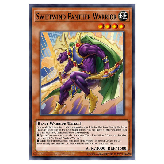 Swiftwind Panther Warrior BETB-EN001-STR card from the Yu-Gi-Oh! set Beyond the Brave
