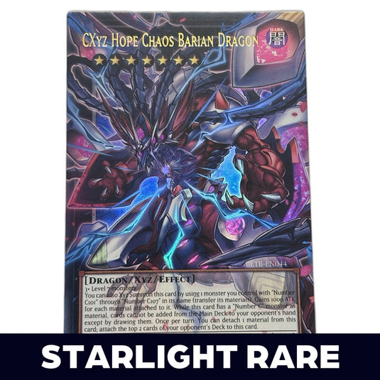 CXyz Hope Chaos Barian Dragon (Overframe) BETB-EN044-OVR-STR card from the Yu-Gi-Oh! set Beyond the Brave