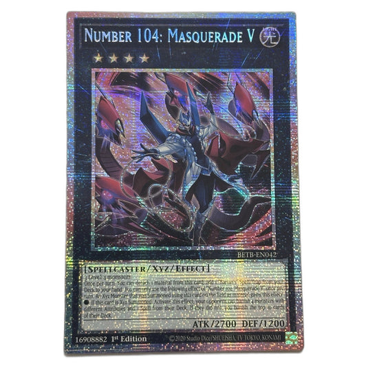 Number 104: Masquerade V BETB-EN042-STR card from the Yu-Gi-Oh! set Beyond the Brave