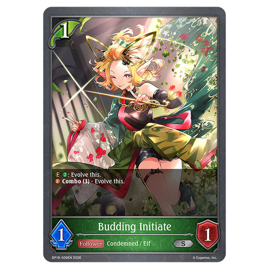 Budding Initiate BP19-009EN card from the Shadowverse: Evolve set Eightfold Retribution & Omens and Heirs