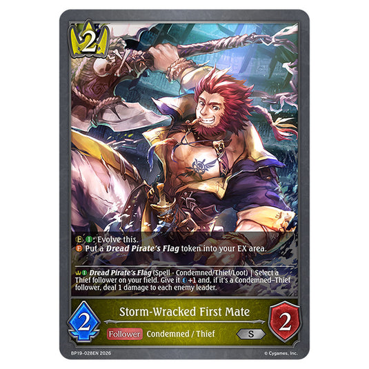 Storm-Wracked First Mate BP19-028EN card from the Shadowverse: Evolve set Eightfold Retribution & Omens and Heirs