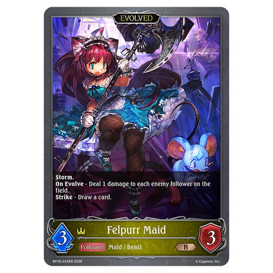 Felpurr Maid BP19-033EN card from the Shadowverse: Evolve set Eightfold Retribution & Omens and Heirs