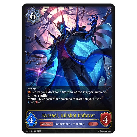 Kyrzael, Killshot Enforcer BP19-041EN card from the Shadowverse: Evolve set Eightfold Retribution & Omens and Heirs