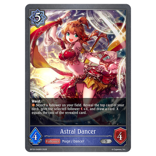 Astral Dancer BP19-049EN card from the Shadowverse: Evolve set Eightfold Retribution & Omens and Heirs