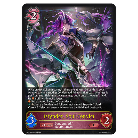 Istyndet, Soul Convict BP19-074EN card from the Shadowverse: Evolve set Eightfold Retribution & Omens and Heirs