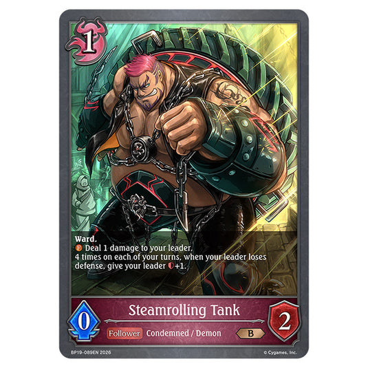 Steamrolling Tank BP19-089EN card from the Shadowverse: Evolve set Eightfold Retribution & Omens and Heirs