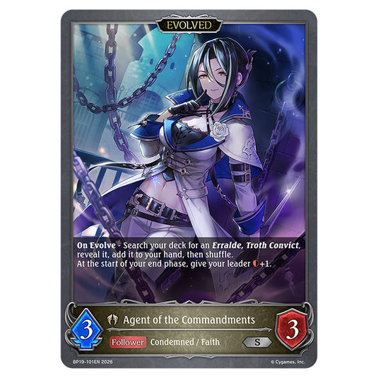 Agent of the Commandments BP19-101EN card from the Shadowverse: Evolve set Eightfold Retribution & Omens and Heirs