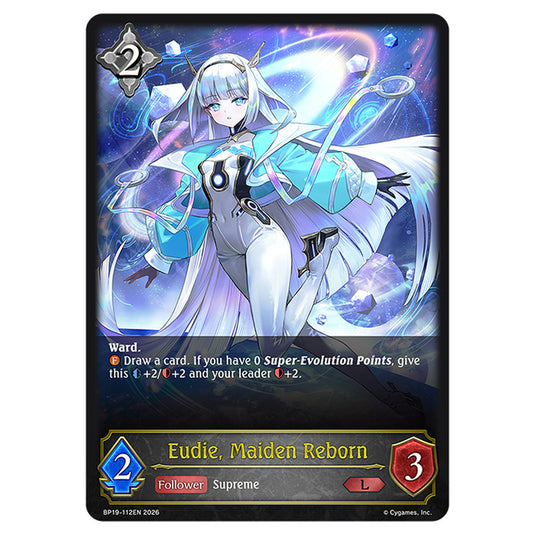 Eudie, Maiden Reborn BP19-112EN card from the Shadowverse: Evolve set Eightfold Retribution & Omens and Heirs