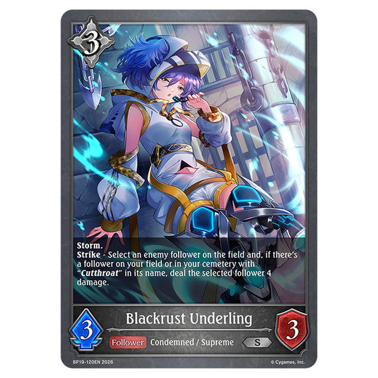 Blackrust Underling BP19-120EN card from the Shadowverse: Evolve set Eightfold Retribution & Omens and Heirs