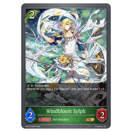 Windbloom Sylph BP20-005EN card from the Shadowverse: Evolve set Eightfold Retribution & Omens and Heirs