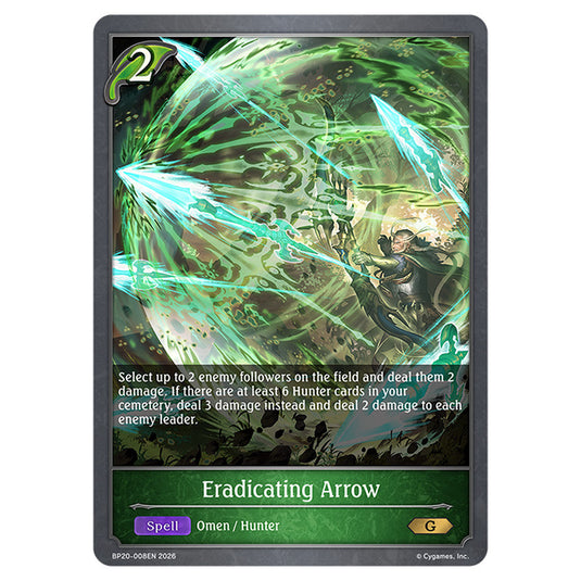 Eradicating Arrow BP20-008EN card from the Shadowverse: Evolve set Eightfold Retribution & Omens and Heirs