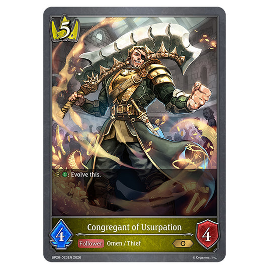 Congregant of Usurpation BP20-023EN card from the Shadowverse: Evolve set Eightfold Retribution & Omens and Heirs