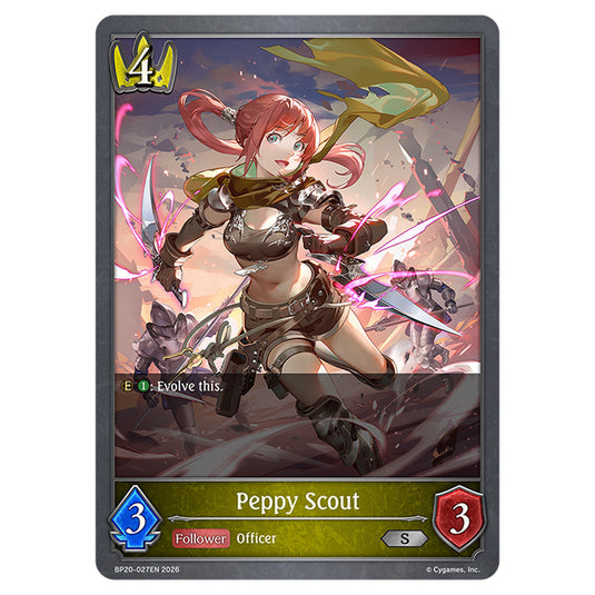 Peppy Scout BP20-027EN card from the Shadowverse: Evolve set Eightfold Retribution & Omens and Heirs