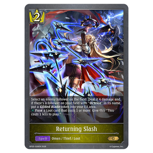 Returning Slash BP20-026EN card from the Shadowverse: Evolve set Eightfold Retribution & Omens and Heirs