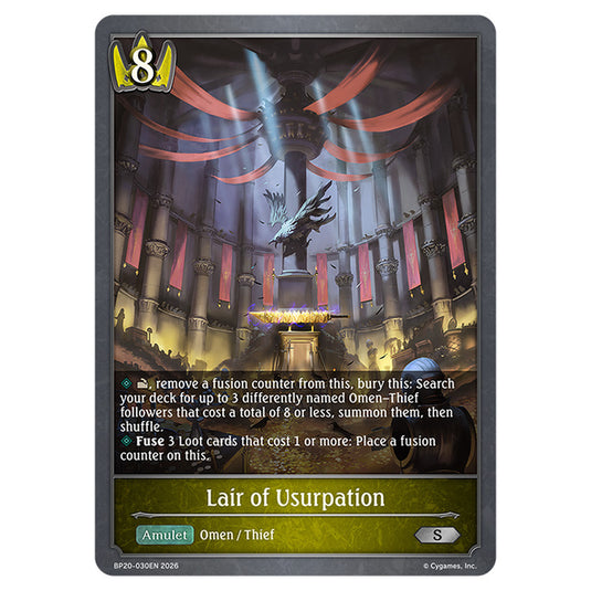 Lair of Usurpation BP20-030EN card from the Shadowverse: Evolve set Eightfold Retribution & Omens and Heirs