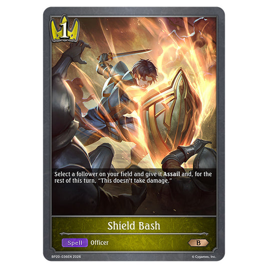 Shield Bash BP20-036EN card from the Shadowverse: Evolve set Eightfold Retribution & Omens and Heirs