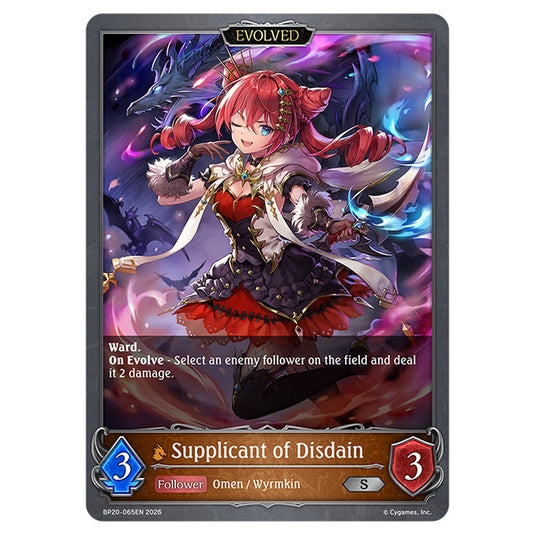 Supplicant of Disdain BP20-065EN card from the Shadowverse: Evolve set Eightfold Retribution & Omens and Heirs