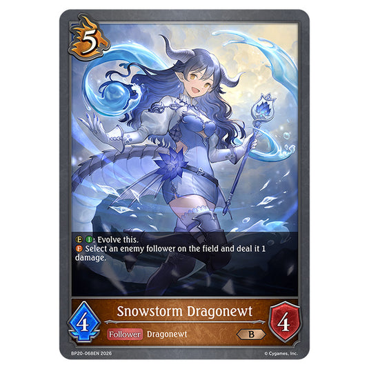 Snowstorm Dragonewt BP20-068EN card from the Shadowverse: Evolve set Eightfold Retribution & Omens and Heirs