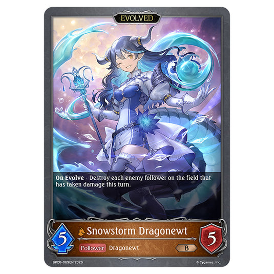 Snowstorm Dragonewt BP20-069EN card from the Shadowverse: Evolve set Eightfold Retribution & Omens and Heirs