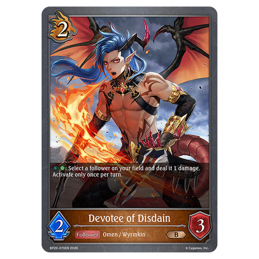 Devotee of Disdain BP20-070EN card from the Shadowverse: Evolve set Eightfold Retribution & Omens and Heirs
