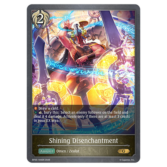 Shining Disenchantment BP20-100EN card from the Shadowverse: Evolve set Eightfold Retribution & Omens and Heirs