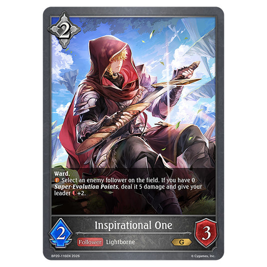 Inspirational One BP20-116EN card from the Shadowverse: Evolve set Eightfold Retribution & Omens and Heirs