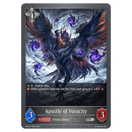 Apostle of Voracity BP20-118EN card from the Shadowverse: Evolve set Eightfold Retribution & Omens and Heirs