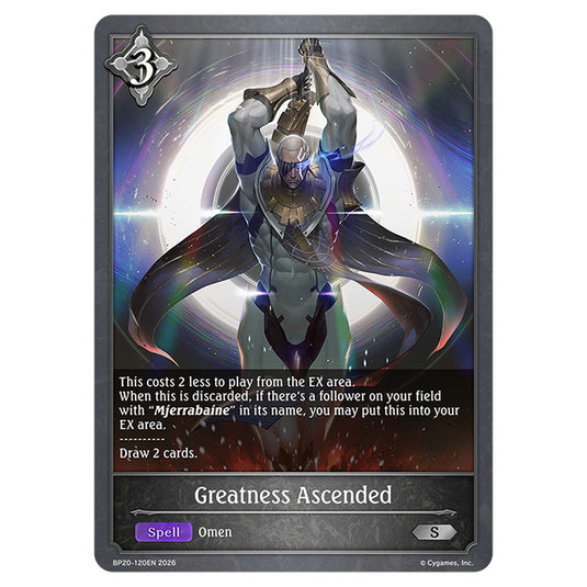 Greatness Ascended BP20-120EN card from the Shadowverse: Evolve set Eightfold Retribution & Omens and Heirs
