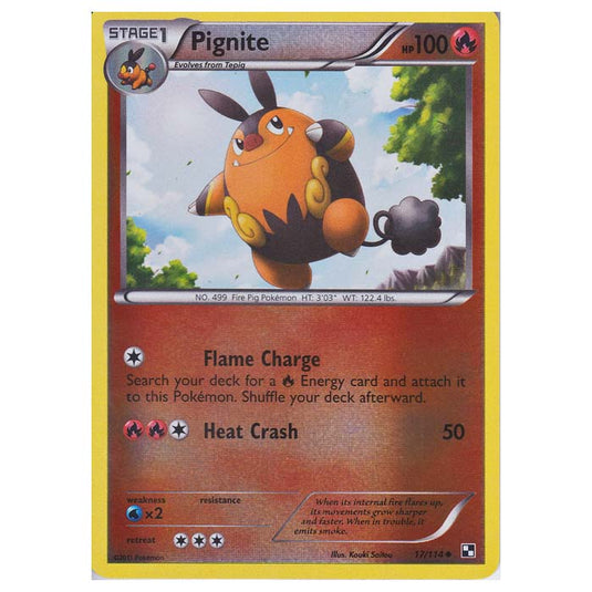 Pokemon - Black & White - (Reverse Holo) Pignite 17/114