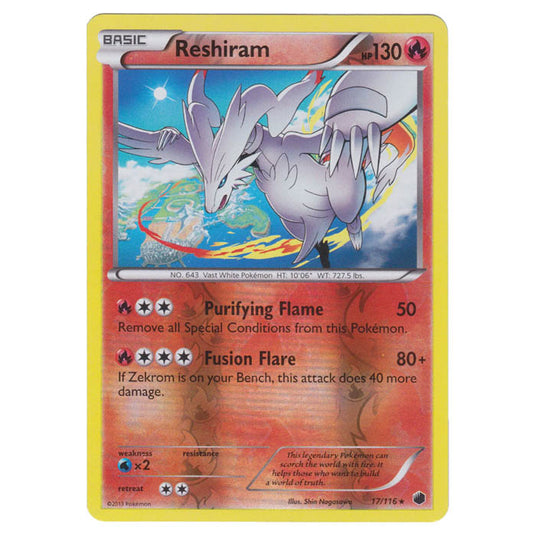 Pokemon - Black & White - Plasma Freeze - (Reverse Holo) Reshiram - 17/116