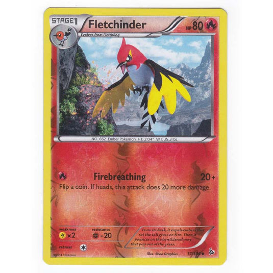 Pokemon - XY - Flashfire - (Reverse Holo) Fletchinder - 17/106