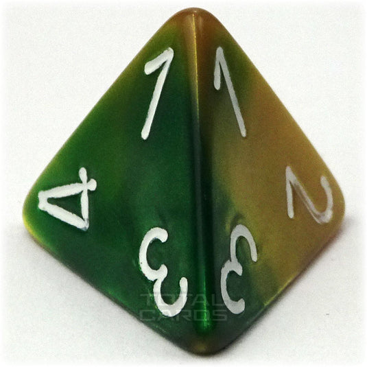 Chessex - Gemini 16mm D4 - Gold-Green w/White