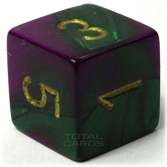 Chessex - Gemini 16mm D6 - Green-Purple w/Gold