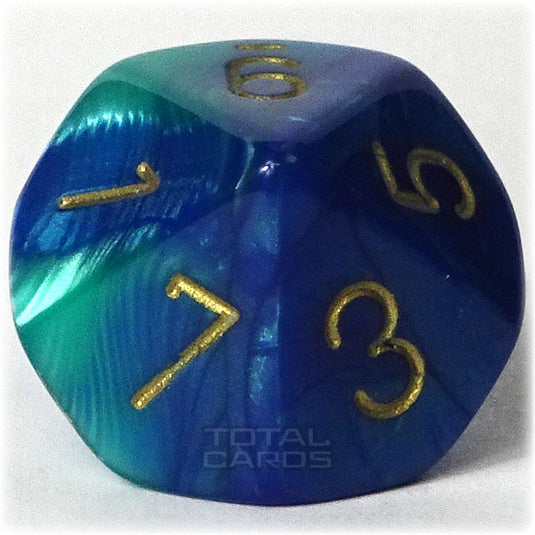 Chessex - Gemini 16mm D10 - Blue-Green w/Gold