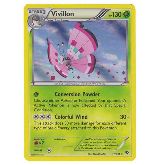 Pokemon - XY Base Set - Vivillon (Pink) - 17/146