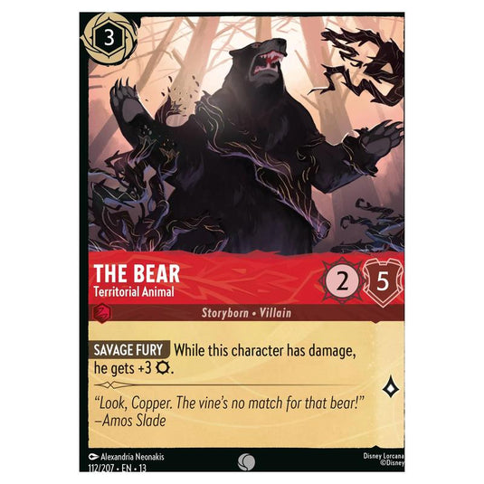 Lorcana - Attack of the Vine! - The Bear - Territorial Animal (Common) - 112/207