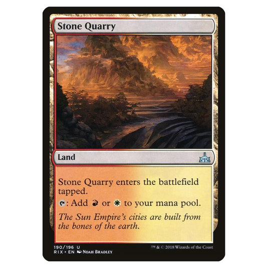 Magic The Gathering - Rivals Of Ixalan - Stone Quarry - 190/196 (Foil)