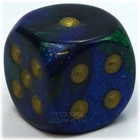 Chessex - Gemini 12mm D6 - Blue-Green w/Gold