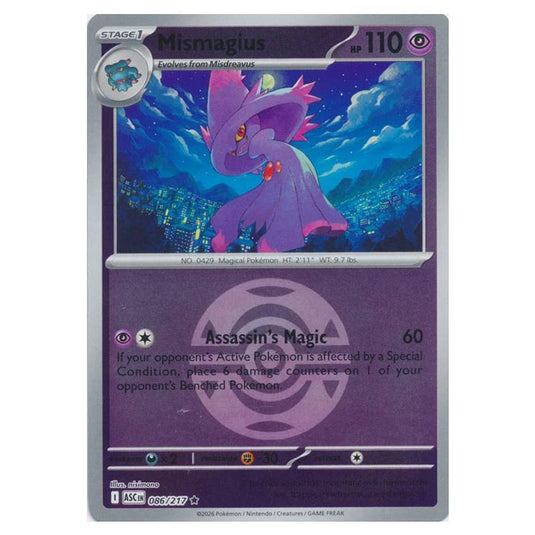 Pokemon - Mega Evolution - Ascended Heroes - Ball & Rocket Reverse Holo - Mismagius - 086/217