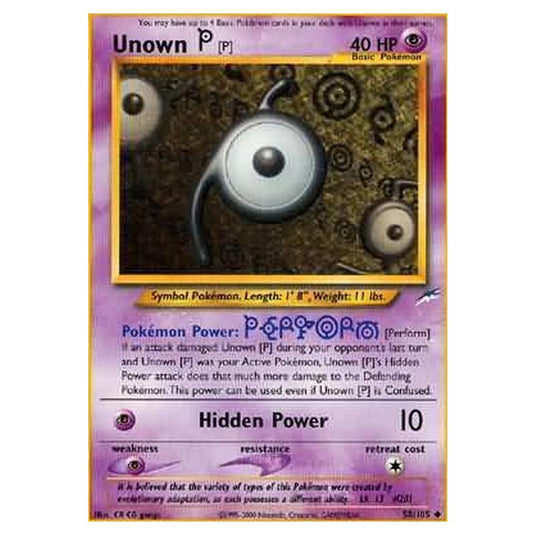Pokemon - Neo Destiny - Unown [P] - 058/105
