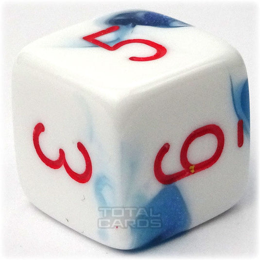 Chessex - Gemini 16mm D6 - Astral Blue-White w/Red